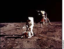 Buzz Aldrin on the moon