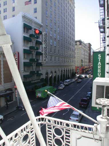 Geary Street West from the 3rd floor of the Diva Hotel