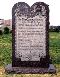 The 10 Commandments -  Erected 1961 by the Fraternal Order of Eagles of Texas.